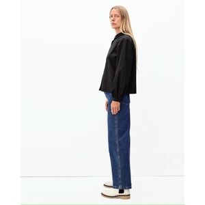 Everlane Shirt Womens Black Button Up Organic Cotton Prep Balloon Sleeve